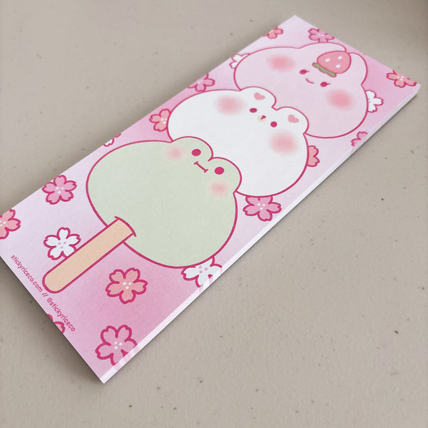 Sakura Dango Cute Characters Long Notepad