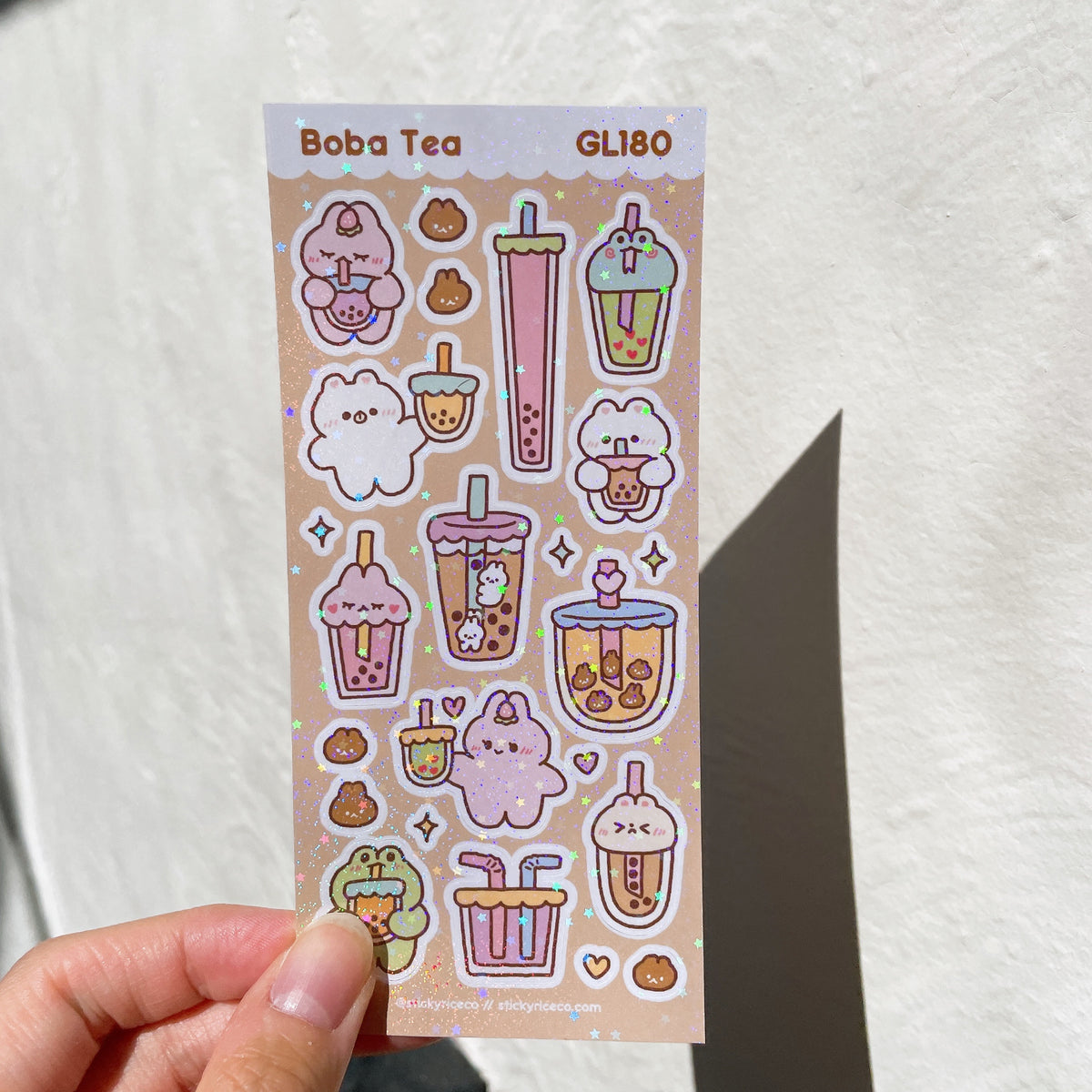 Boba Tea Holographic Glitter Vinyl Deco Stickers – StickyRiceCompany