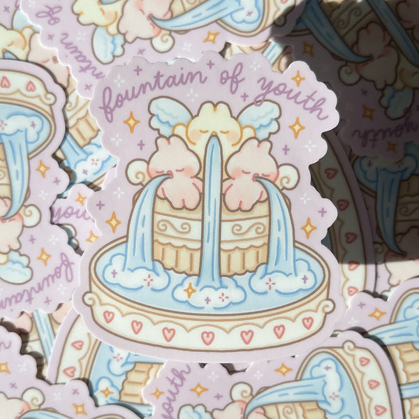 Angelic Bunnies Fountain of Youth Heavy Duty Waterproof Vinyl Diecut Sticker