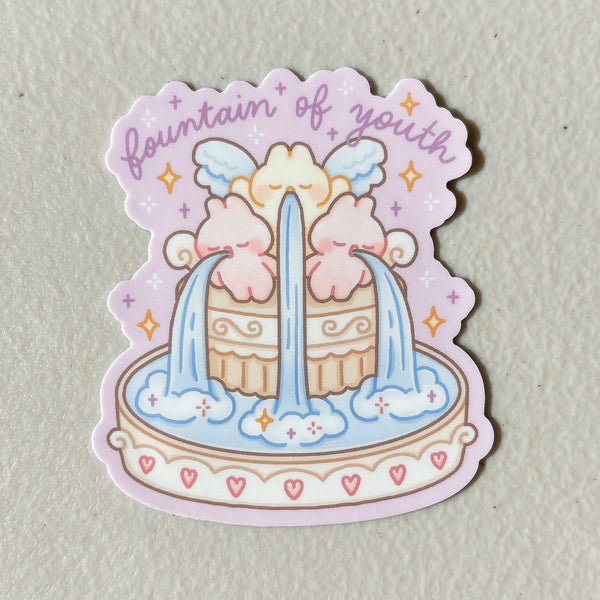 Angelic Bunnies Fountain of Youth Heavy Duty Waterproof Vinyl Diecut Sticker