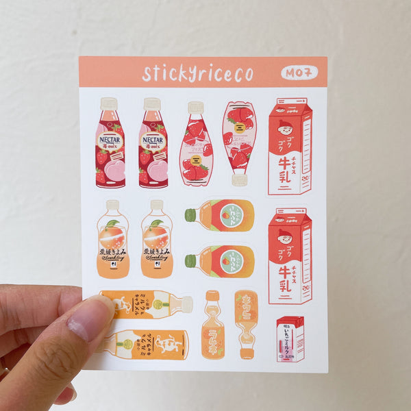 Japanese Drink Sticker Sheets