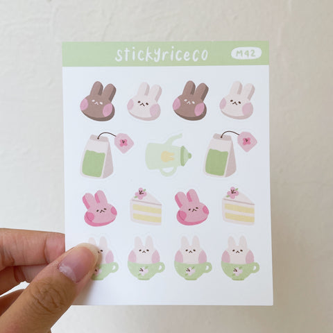 Sakura Tea Bunny Sticker Sheet
