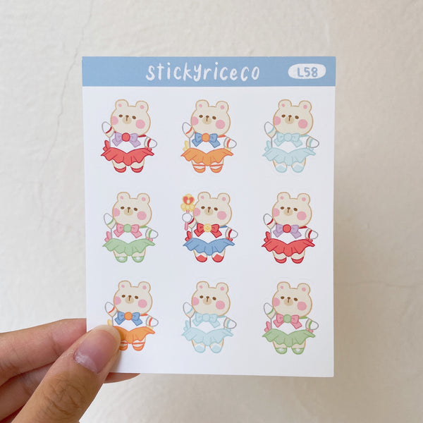 Sailor Scout Rice the Bear Sticker Sheet