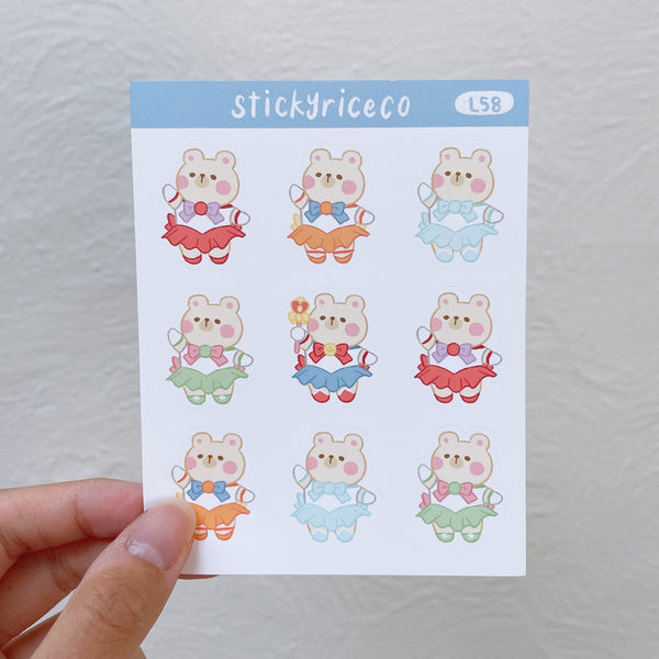 Sailor Scout Rice the Bear Sticker Sheet