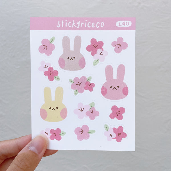 Sakura Bunny Sticker Sheet
