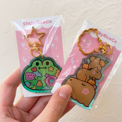 Cute Acrylic Keychains with Translucent Color Border