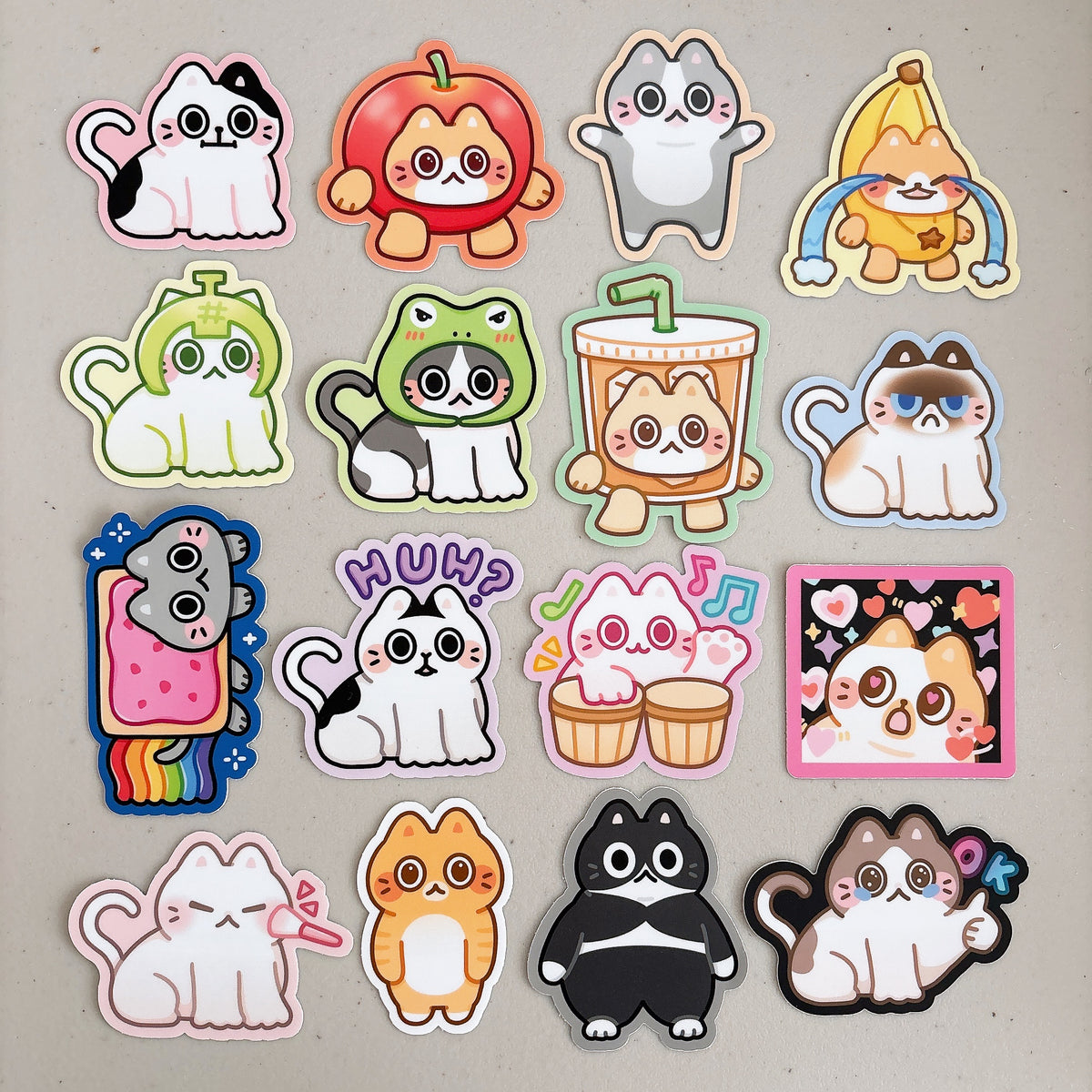 Cute Cat Meme Heavy Duty Waterproof Vinyl Diecut Stickers ...