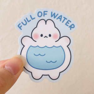 Full of Water Bunny Heavy Duty Waterproof Vinyl Diecut Sticker