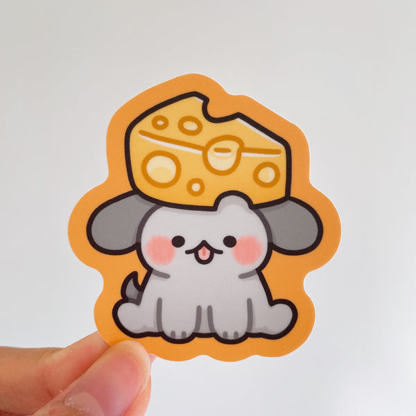 Cheese Puppy Heavy Duty Waterproof Vinyl Diecut Sticker