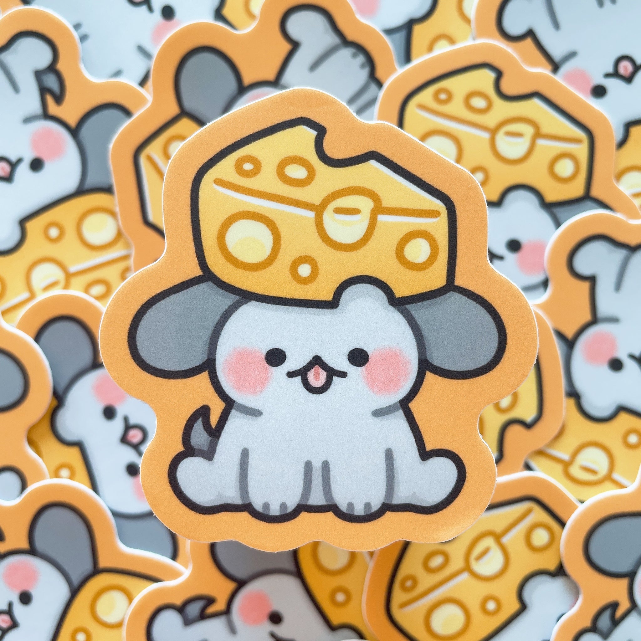 Cheese Puppy Heavy Duty Waterproof Vinyl Diecut Sticker