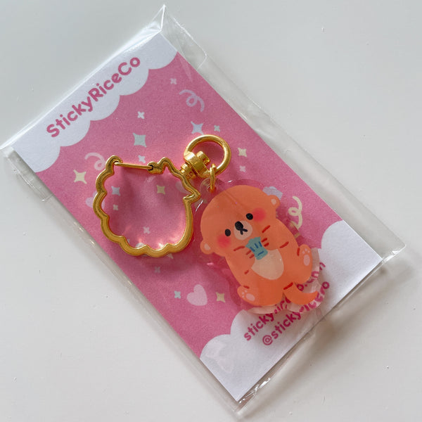 Cute Otter Glitter Keychain