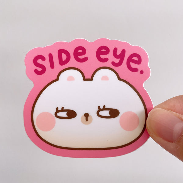 Side Eye Rice the Bear Heavy Duty Waterproof Vinyl Diecut Sticker