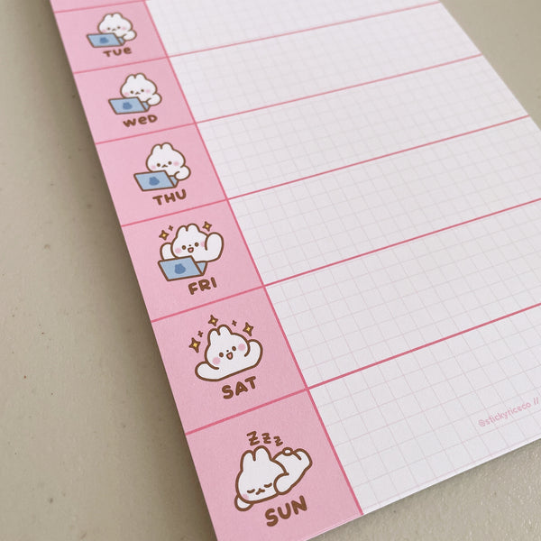 Bunny Days of the Week Gridded Planner Pad