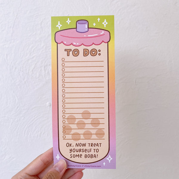 Boba Tea To-Do List Long Notepad