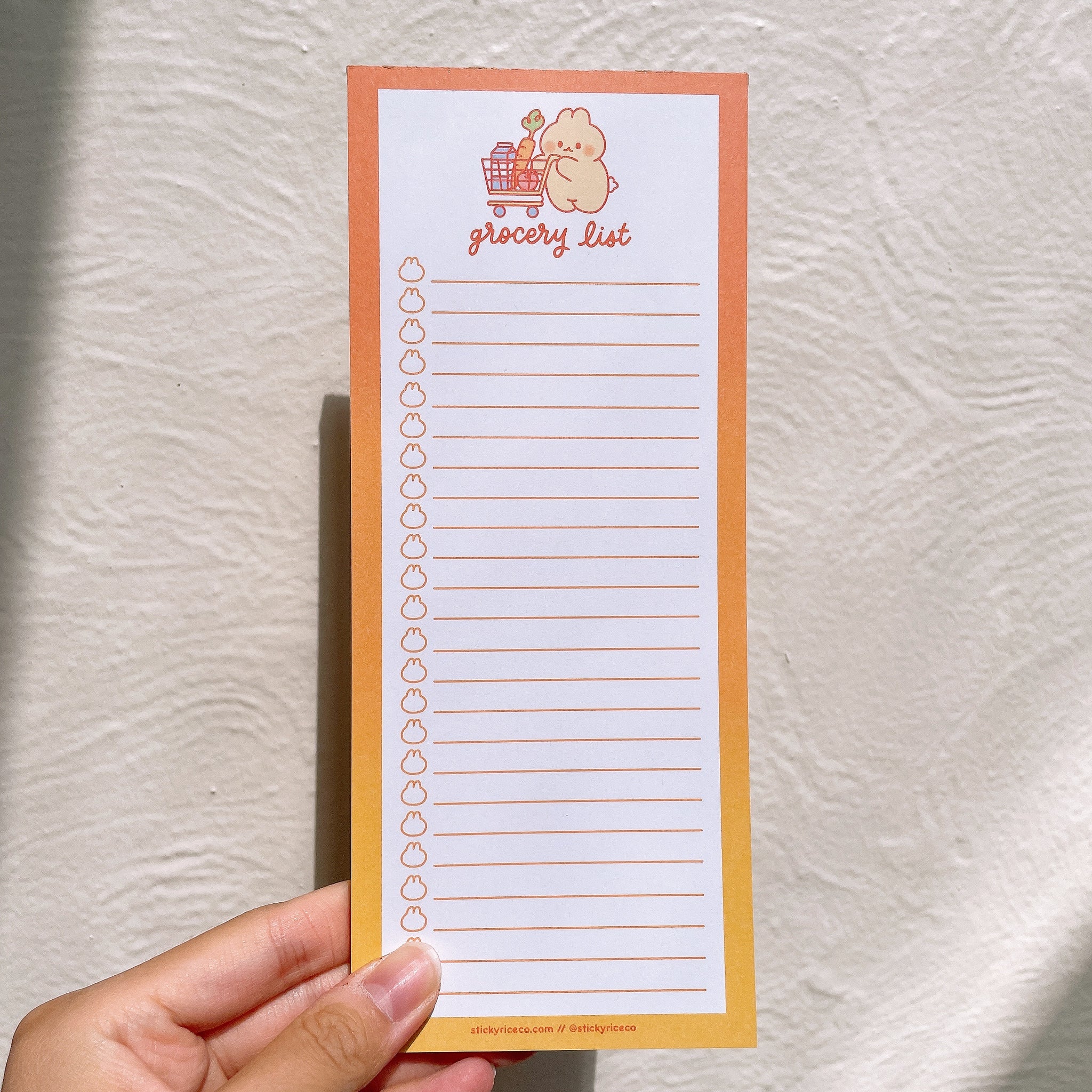 Grocery Shopping List Bunny Long Notepad