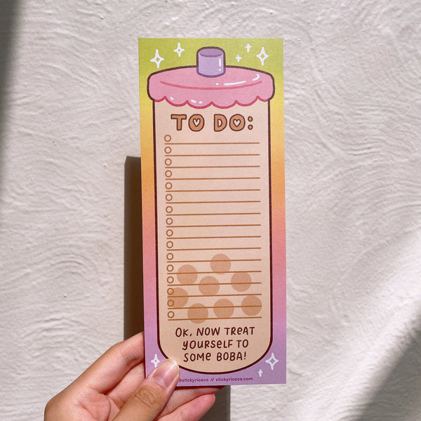 Boba Tea To-Do List Long Notepad