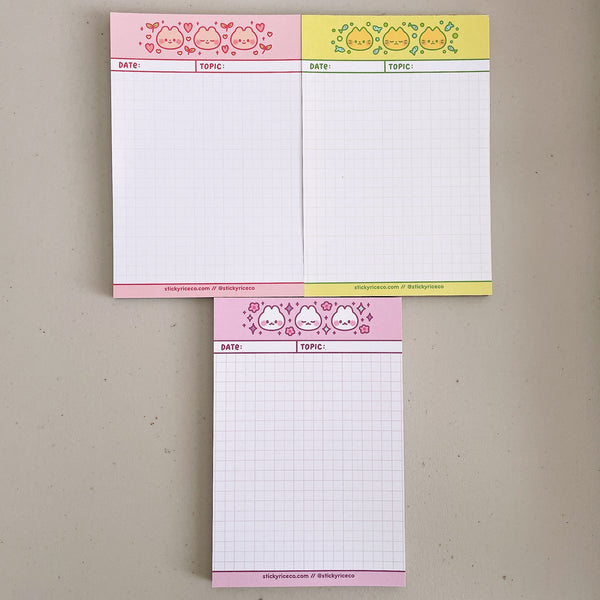 Cute Animals Gridded 4 x 6 in Memo Pads
