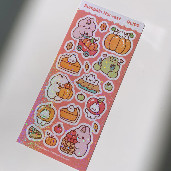 Fall and Halloween 2023 Holographic Glitter Vinyl Deco Stickers