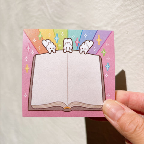 Book Lover Bunnies Rainbow Post It Sticky Notes
