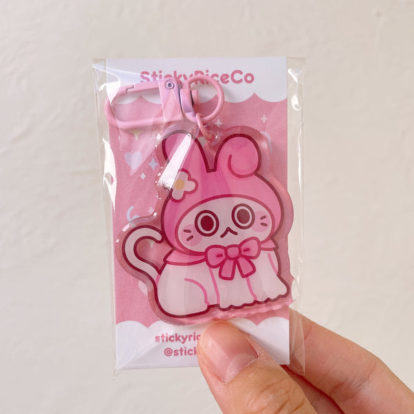 Cute Cat Characters Glitter Keychains