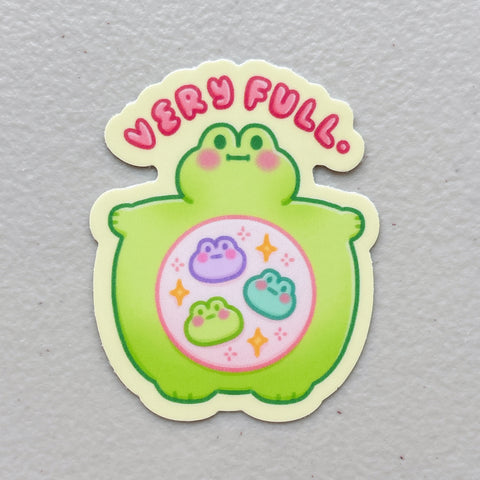 Very Full Matcha the Frog Heavy Duty Waterproof Vinyl Diecut Sticker