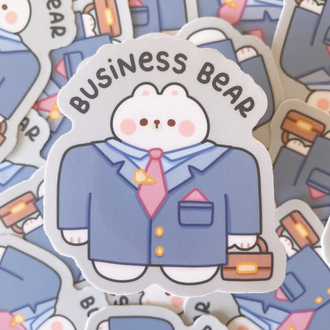 Business Rice the Bear Heavy Duty Waterproof Vinyl Diecut Sticker