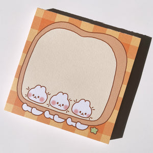Bread Bunnies Square Memo Pad