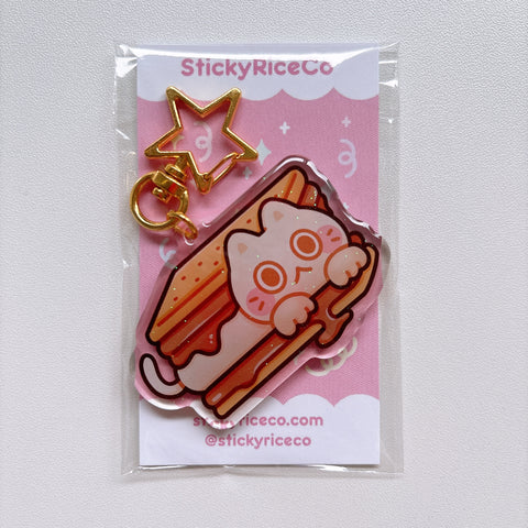 Smores Cat Glitter Keychain