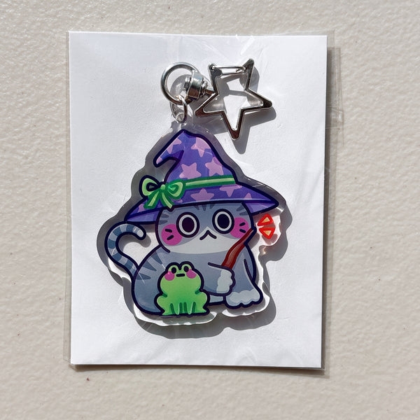 Halloween Cat Glitter Acrylic Keychains