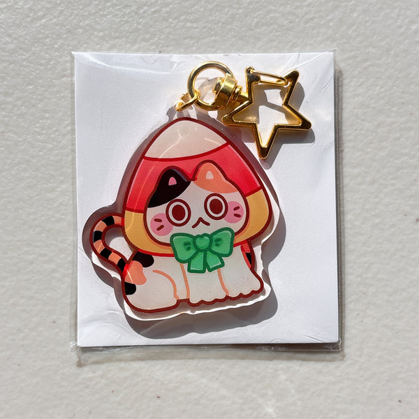 Halloween Cat Glitter Acrylic Keychains