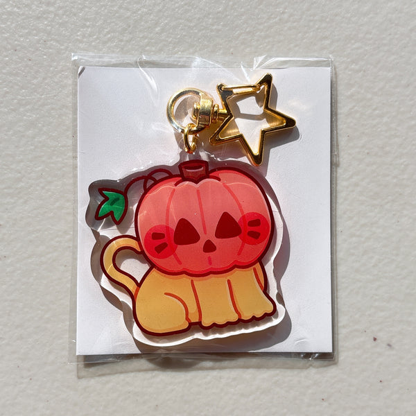 Halloween Cat Glitter Acrylic Keychains