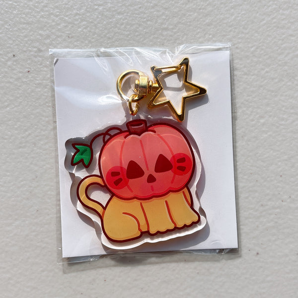 Halloween Cat Glitter Acrylic Keychains