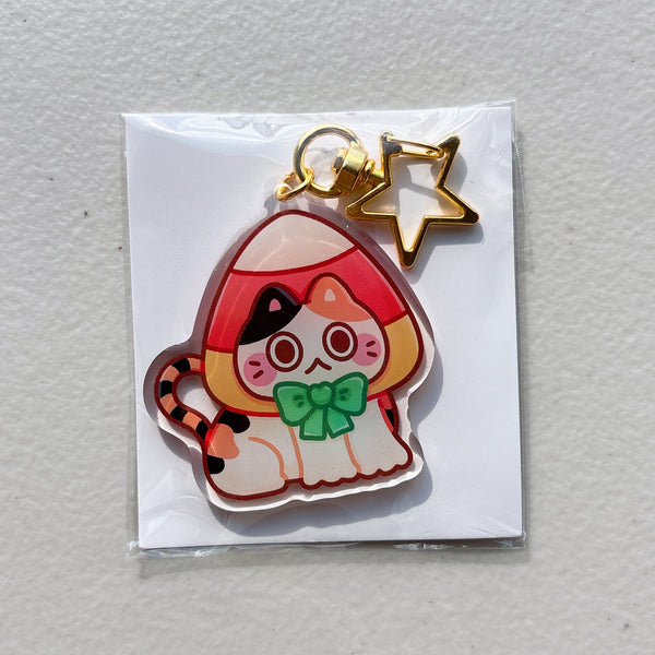 Halloween Cat Glitter Acrylic Keychains