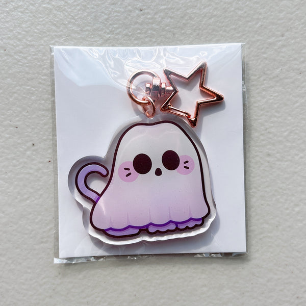 Halloween Cat Glitter Acrylic Keychains