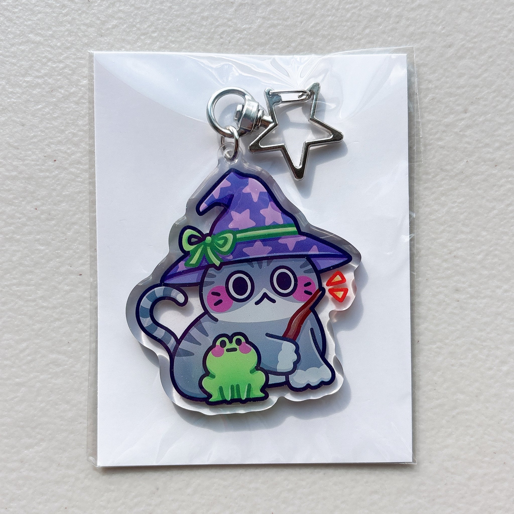 Halloween Cat Glitter Acrylic Keychains