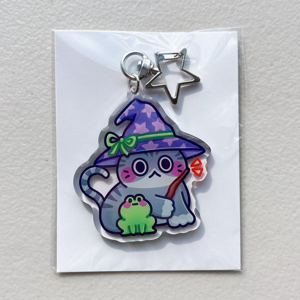 Halloween Cat Glitter Acrylic Keychains