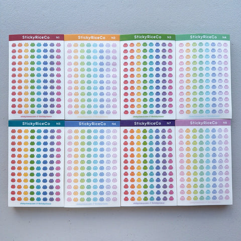 Rainbow Animals Icon Index Washi Sticker Sheets
