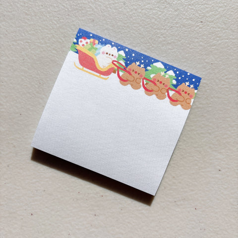 Rice the Bear Sleigh Ride Post It Sticky Notes