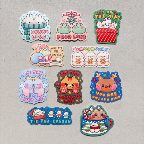 Christmas and Holiday 2024 Heavy Duty Waterproof Vinyl Diecut Stickers