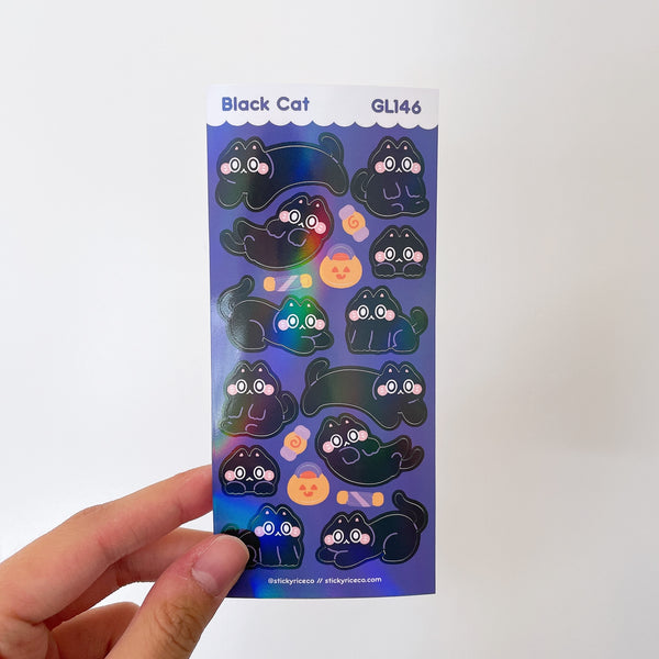 Cute Cats Holographic Glitter Vinyl Deco Stickers
