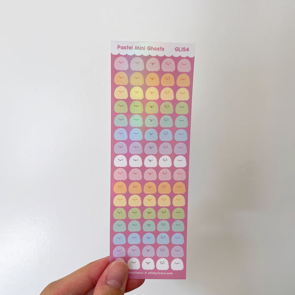 Mini Ghosts Holographic Glitter Vinyl Deco Stickers