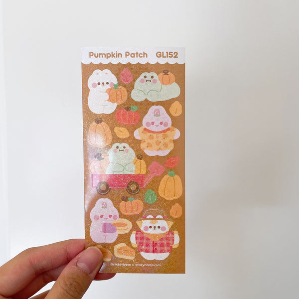 Pumpkin Patch Holographic Glitter Vinyl Deco Stickers
