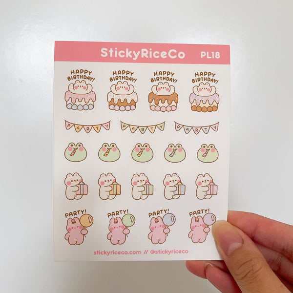 Happy Birthday Planner Luxe Matte Vinyl Stickers