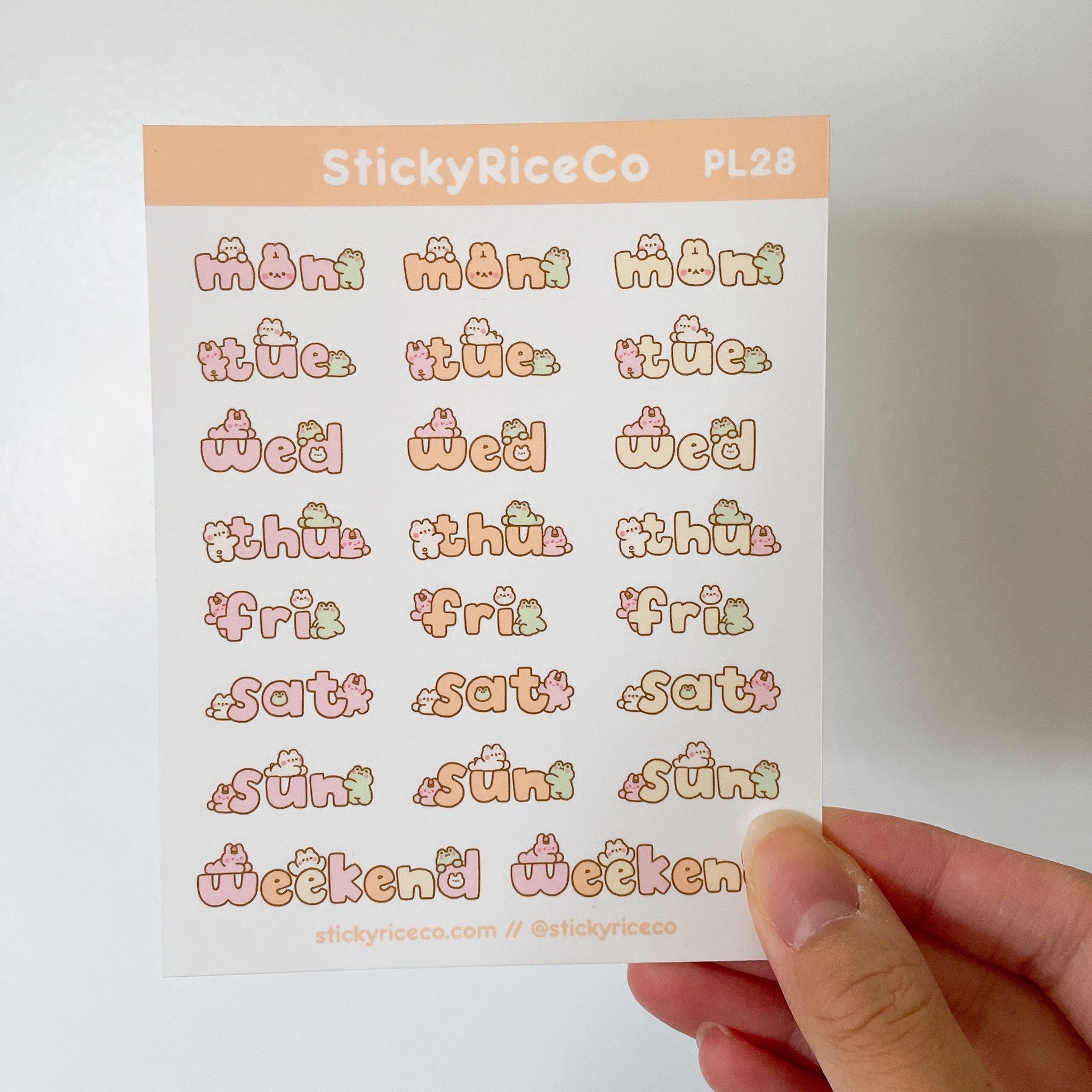 Large Clear Days of the Week Stickers