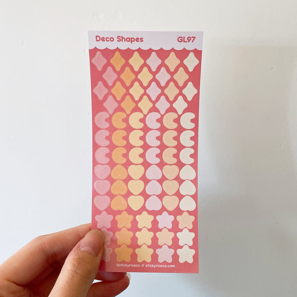 Colorful Polco Deco Shapes V2 Holographic Glitter Vinyl Deco Stickers