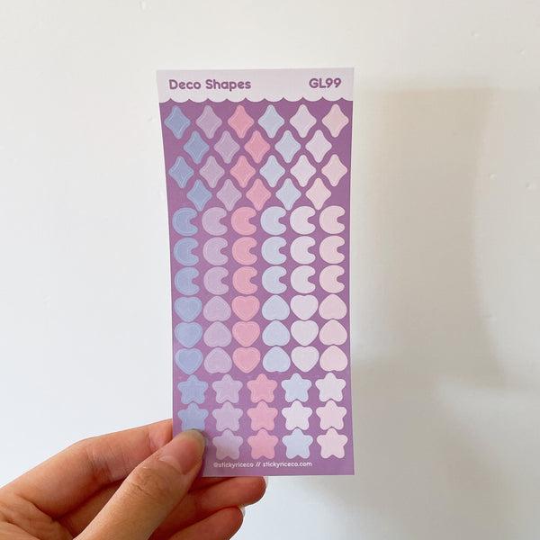 Colorful Polco Deco Shapes V2 Holographic Glitter Vinyl Deco Stickers