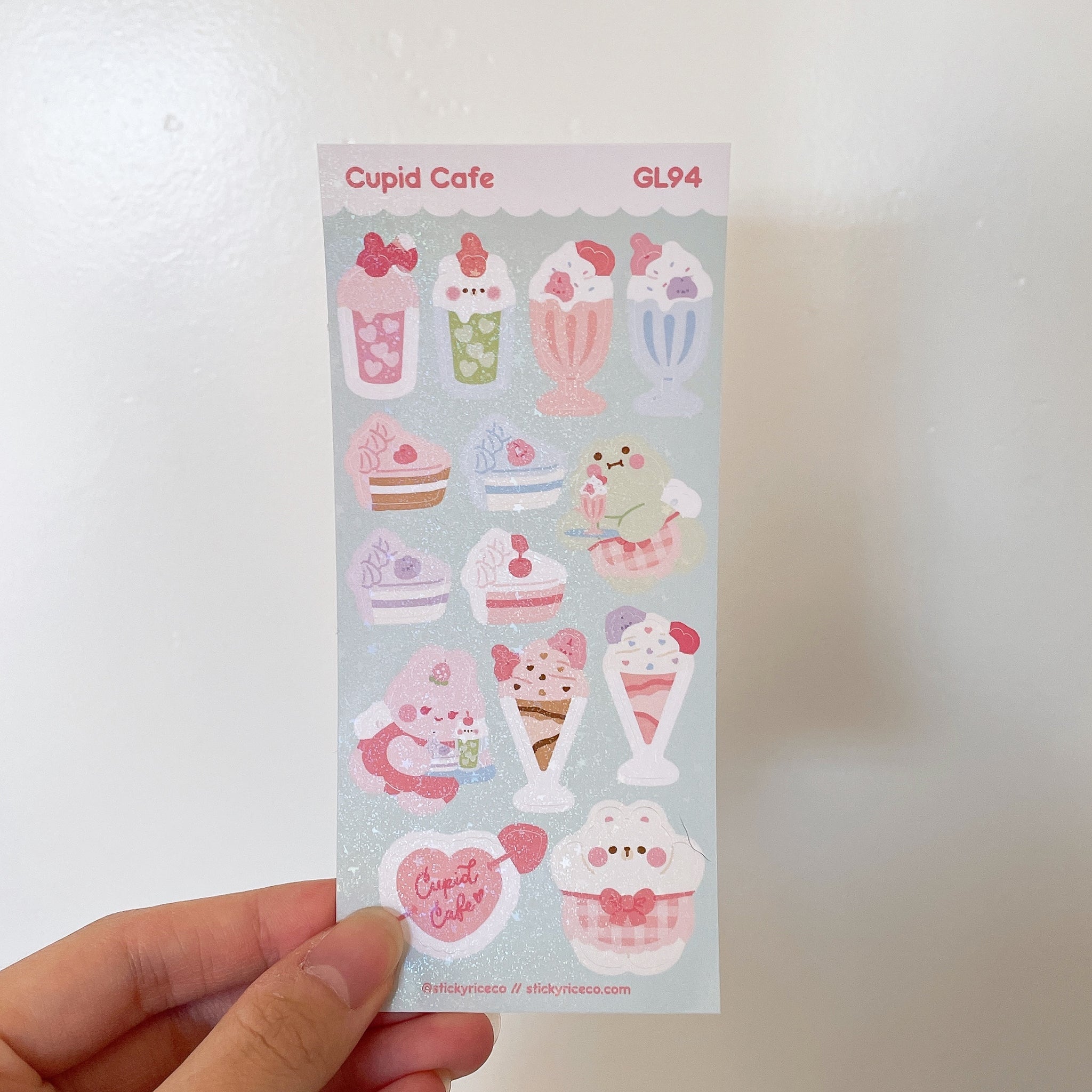 Cupid Cafe StickyRiceCo Friends Holographic Glitter Vinyl Deco Stickers