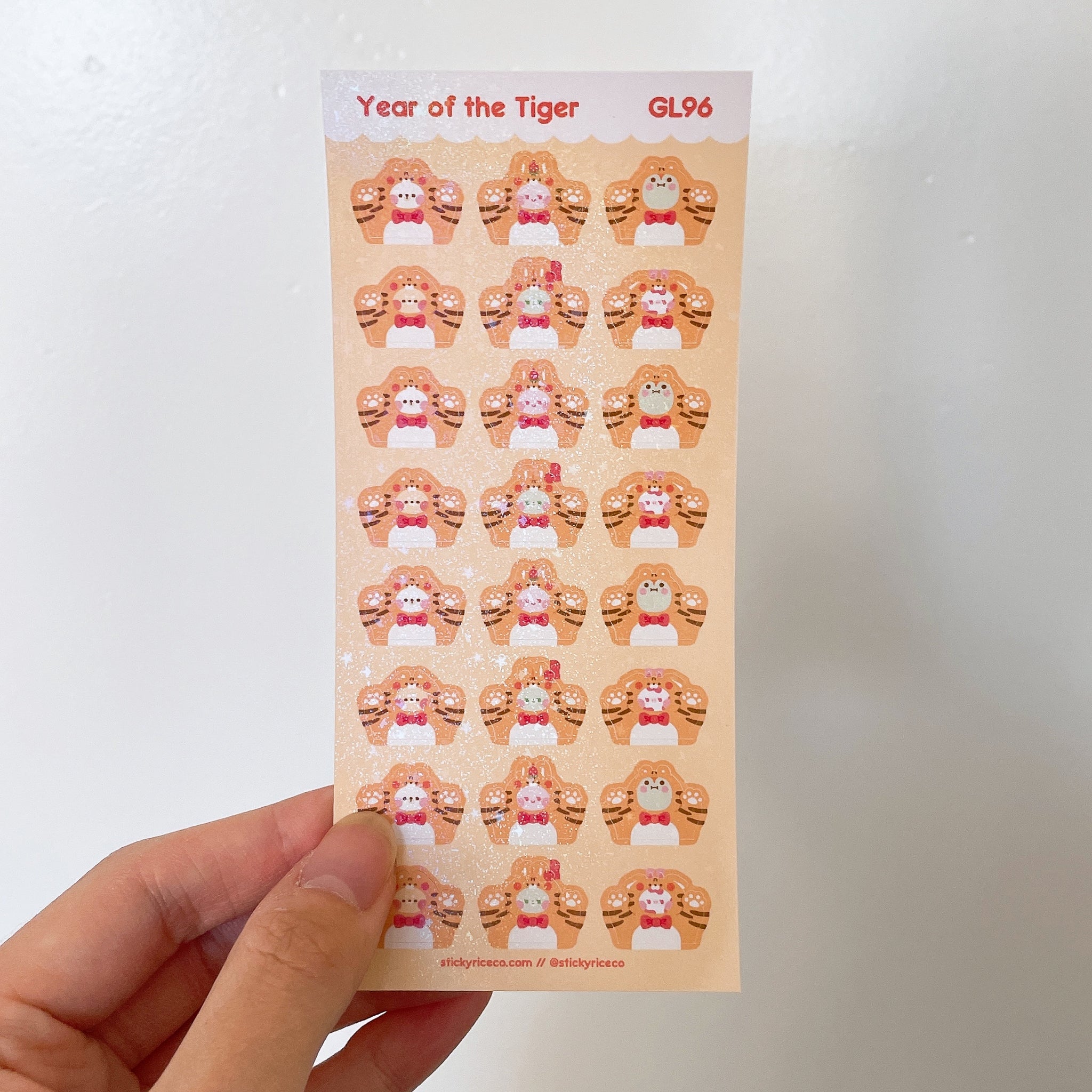 Year of the Tiger Costumes Holographic Glitter Vinyl Deco Stickers
