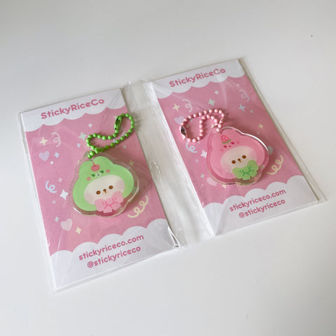 Rice the Bear in Bunny Costume Glitter Phone Charms