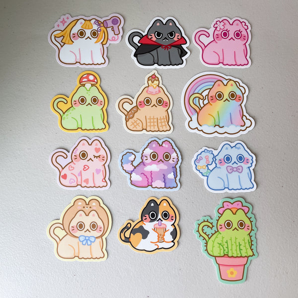 Cute Cat Heavy Duty Waterproof Vinyl Diecut Stickers - Vol 1